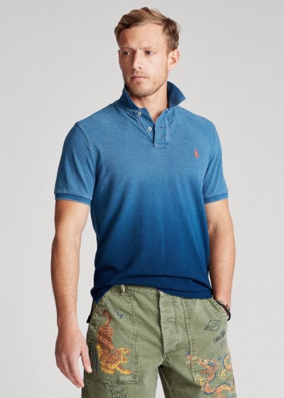 Polos Polo Ralph Lauren Hombre Azules Azules - Custom Slim Fit - WFNXP0142